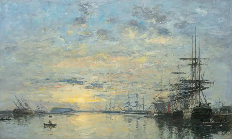 Le Havre, Bassin De L’eure av Eugène Boudin