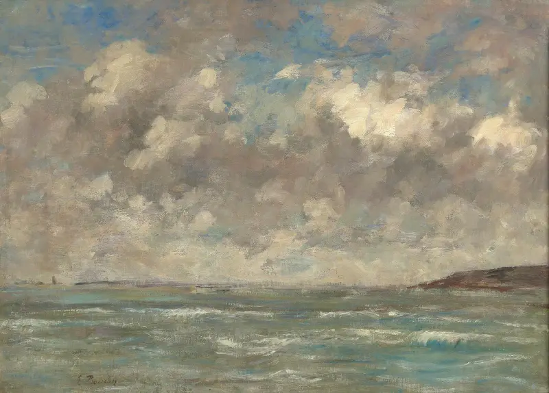 Le Havre, himmel över flodmynningen av Eugène Boudin