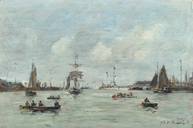 Le Havre. Inre hamnen av Eugène Boudin