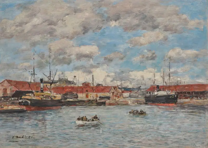 Le Havre, dockbassängen av Eugène Boudin