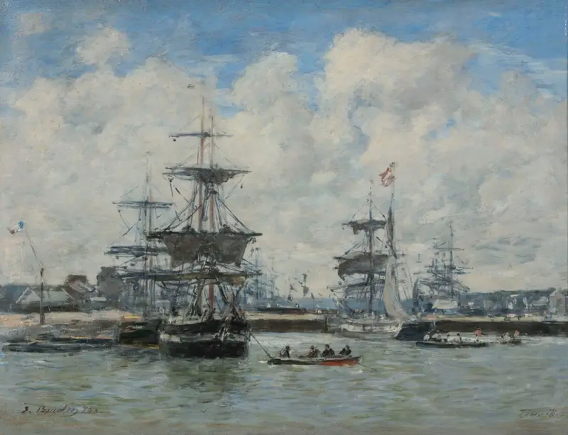 Hamnen i Trouville av Eugène Boudin