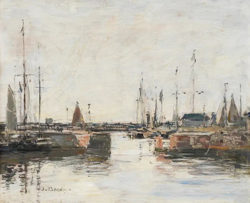 Le sas à Trouville av Eugène Boudin