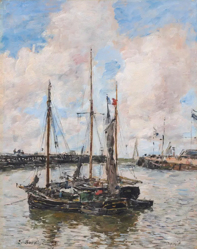 Inloppet till Trouvilles hamn av Eugène Boudin