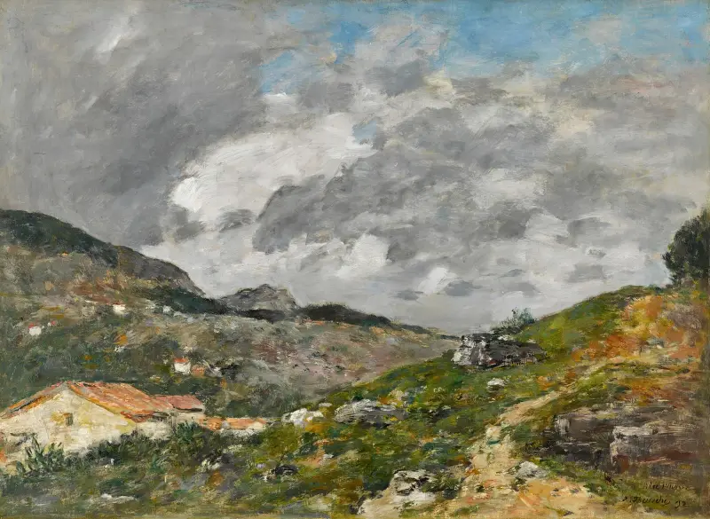 Berg, omgivningarna kring Nice av Eugène Boudin
