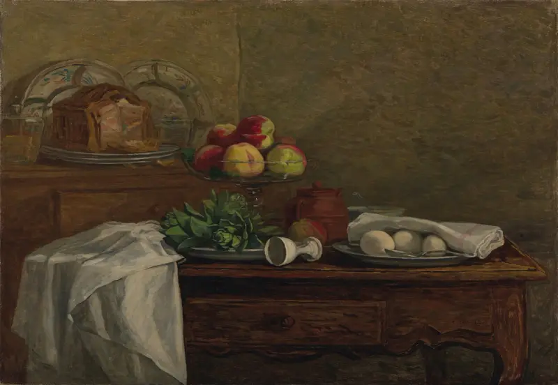 Stilleben med upp- och nedvänd äggkopp av Eugène Boudin