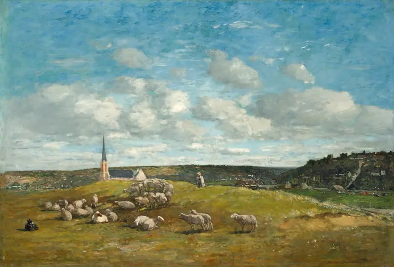 Landskap i trakten av Deauville av Eugène Boudin