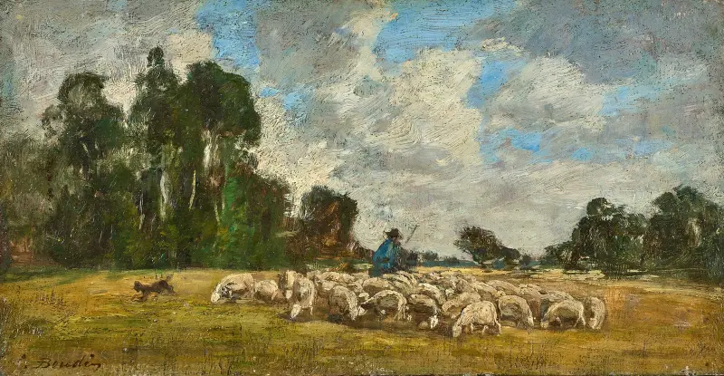 Normandiskt landskap av Eugène Boudin