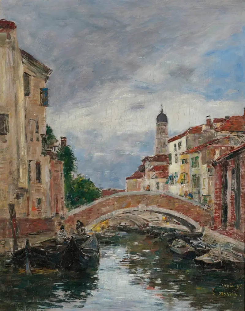 Liten kanal i Venedig av Eugène Boudin