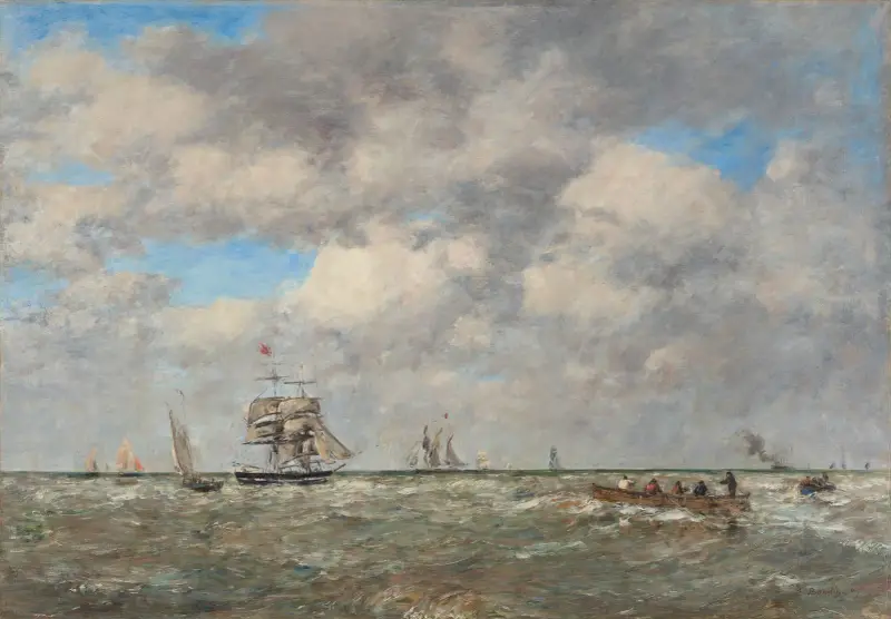 Öppet hav, skaldjursfiskare av Eugène Boudin