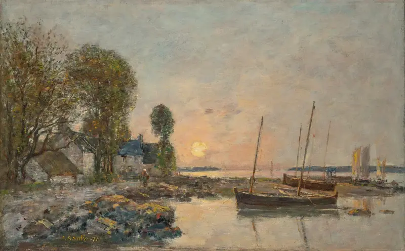 Plougastel. Överfarten med färja av Eugène Boudin
