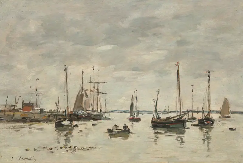 Hamn, tidvatten av Eugène Boudin