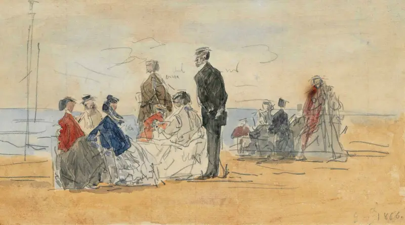 Strandscen av Eugène Boudin