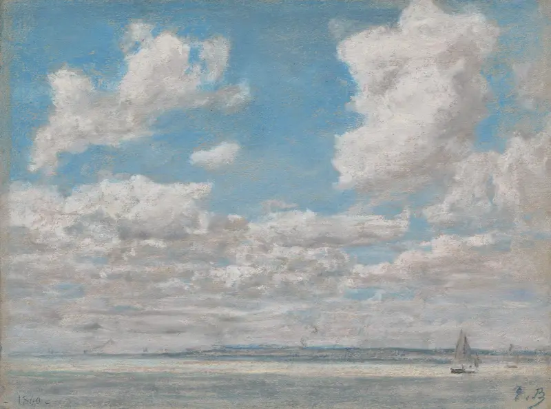 Havsutsikt med öppen himmel av Eugène Boudin
