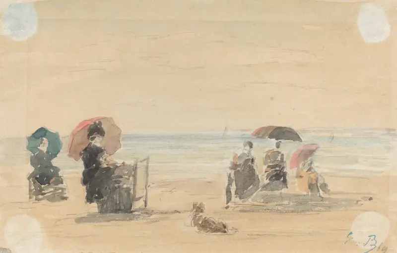 Solskydd, Trouville av Eugène Boudin