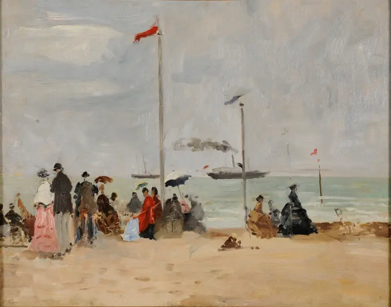 På stranden i Trouville av Eugène Boudin