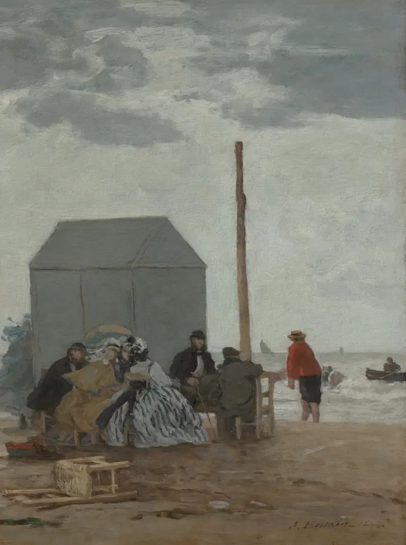Stranden i Deauville av Eugène Boudin