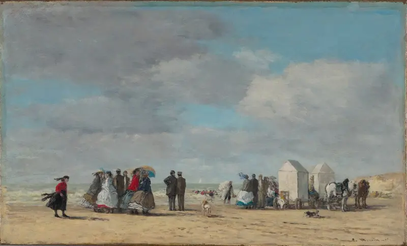Stranden i Trouville av Eugène Boudin