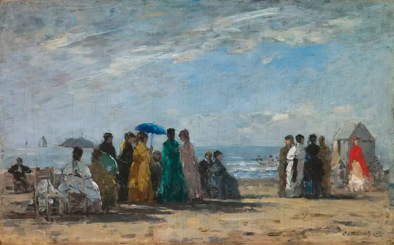 Stranden i Trouville av Eugène Boudin