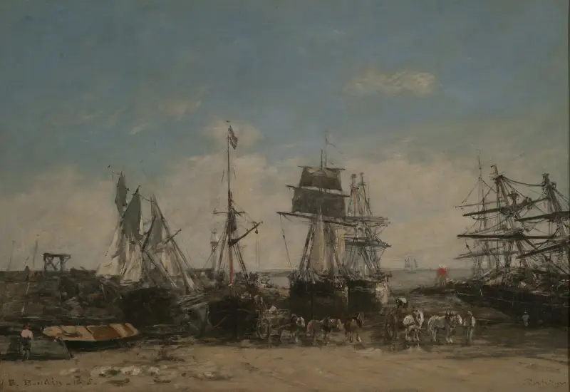 The shore of Portrieux, north coast av Eugène Boudin