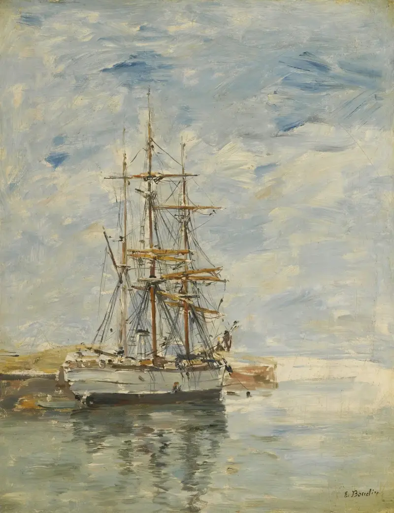 Trois-Mats À L’ancre av Eugène Boudin