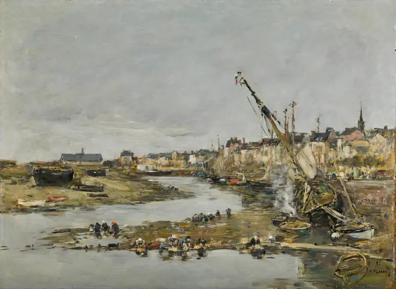 Trouville. Hamnen av Eugène Boudin