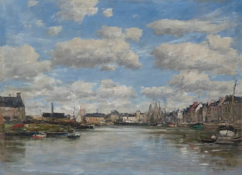 Trouville, Le Port av Eugène Boudin