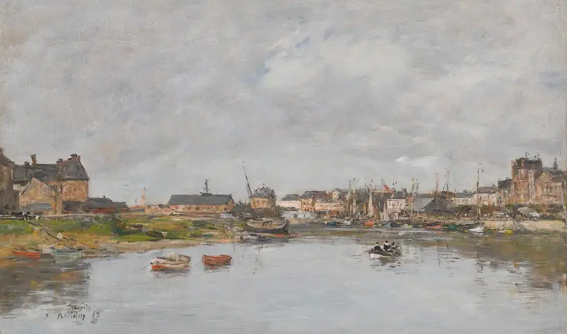 Trouville, Le Port av Eugène Boudin