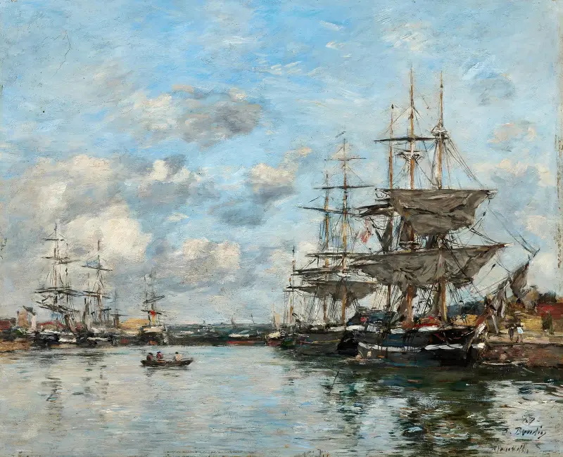 Trouville, Le port av Eugène Boudin
