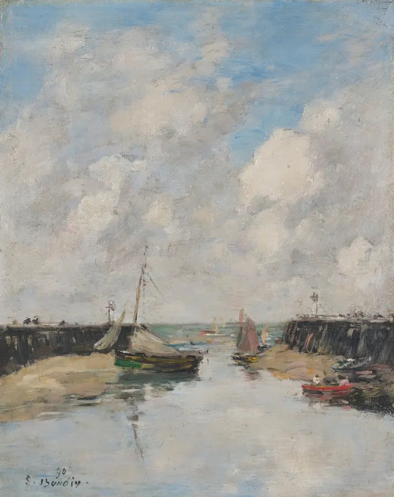 Trouville, les jetées av Eugène Boudin