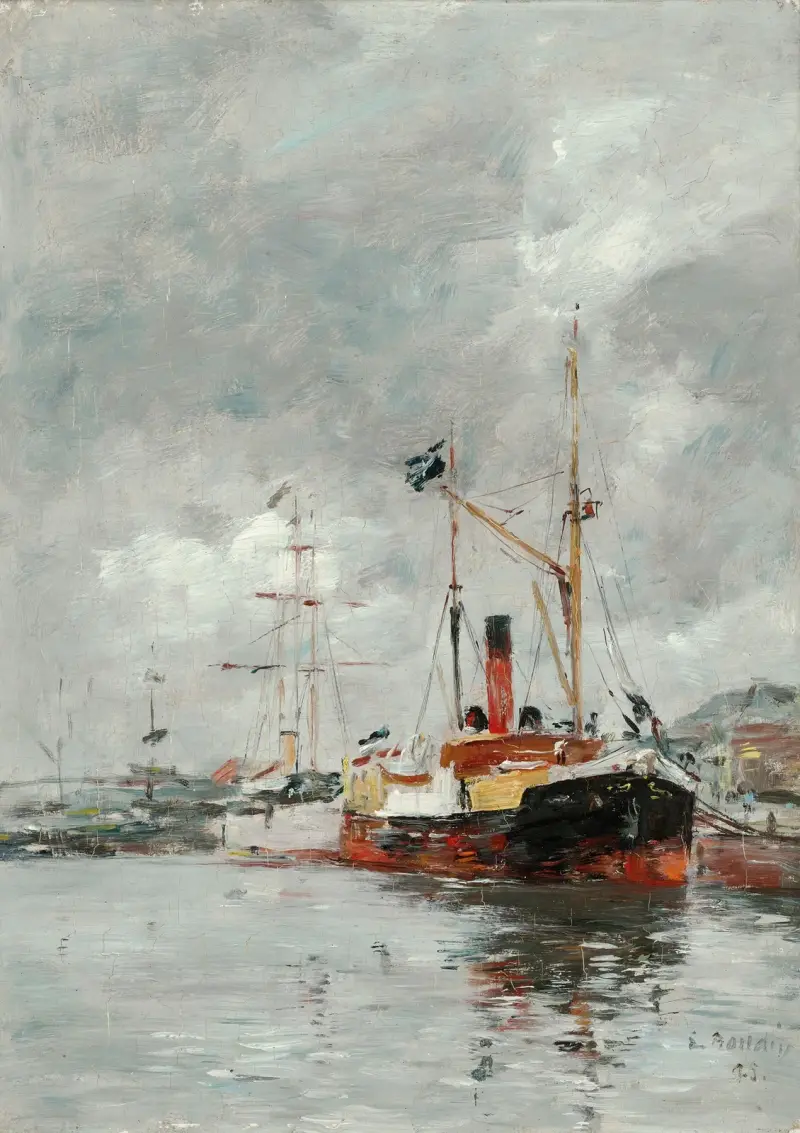 En vrå av bassängen i Deauville av Eugène Boudin