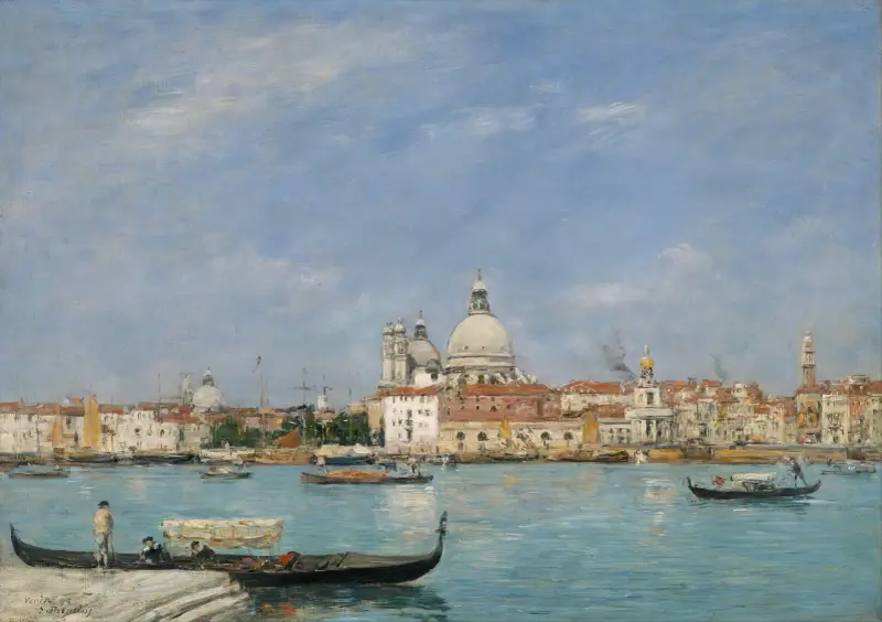 Venice, Santa Maria della Salute from San Giorgio av Eugène Boudin
