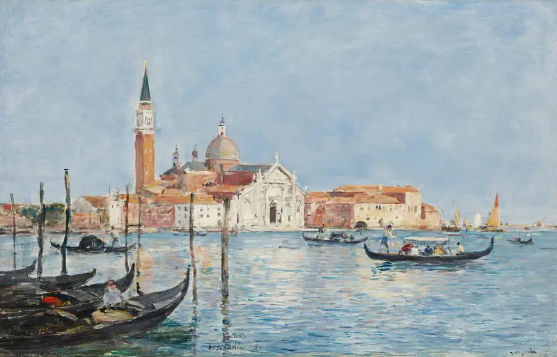 Venedig, San Giorgio-kyrkan av Eugène Boudin