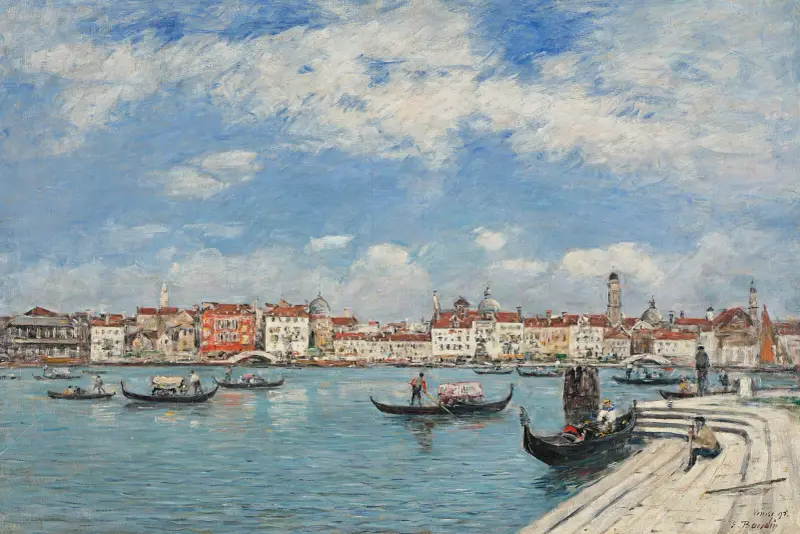 Venedig, vy från San Giorgio av Eugène Boudin