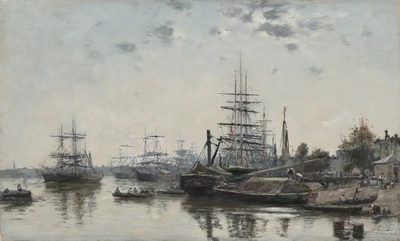 Blick auf Bordeaux vom Quai des Chartrons von Eugène Boudin