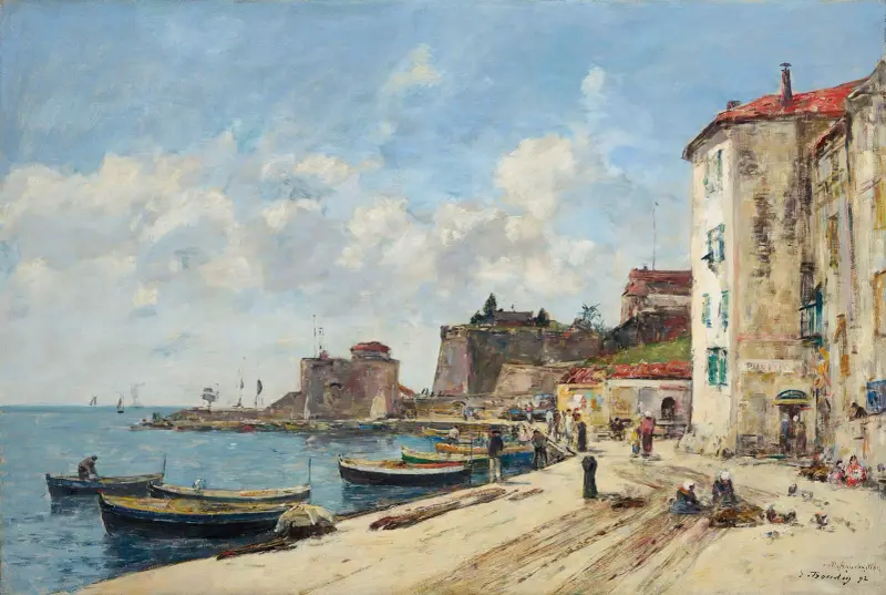 Villefranche, hamnen av Eugène Boudin