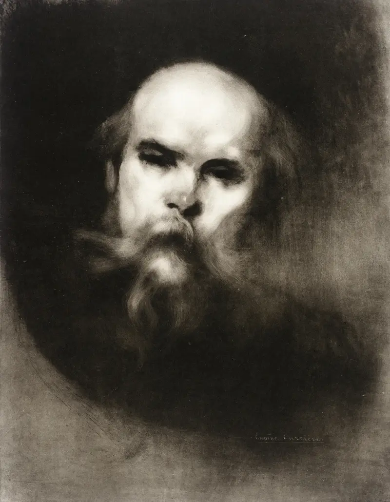 Porträtt av Paul Verlaine av Eugène Carriere