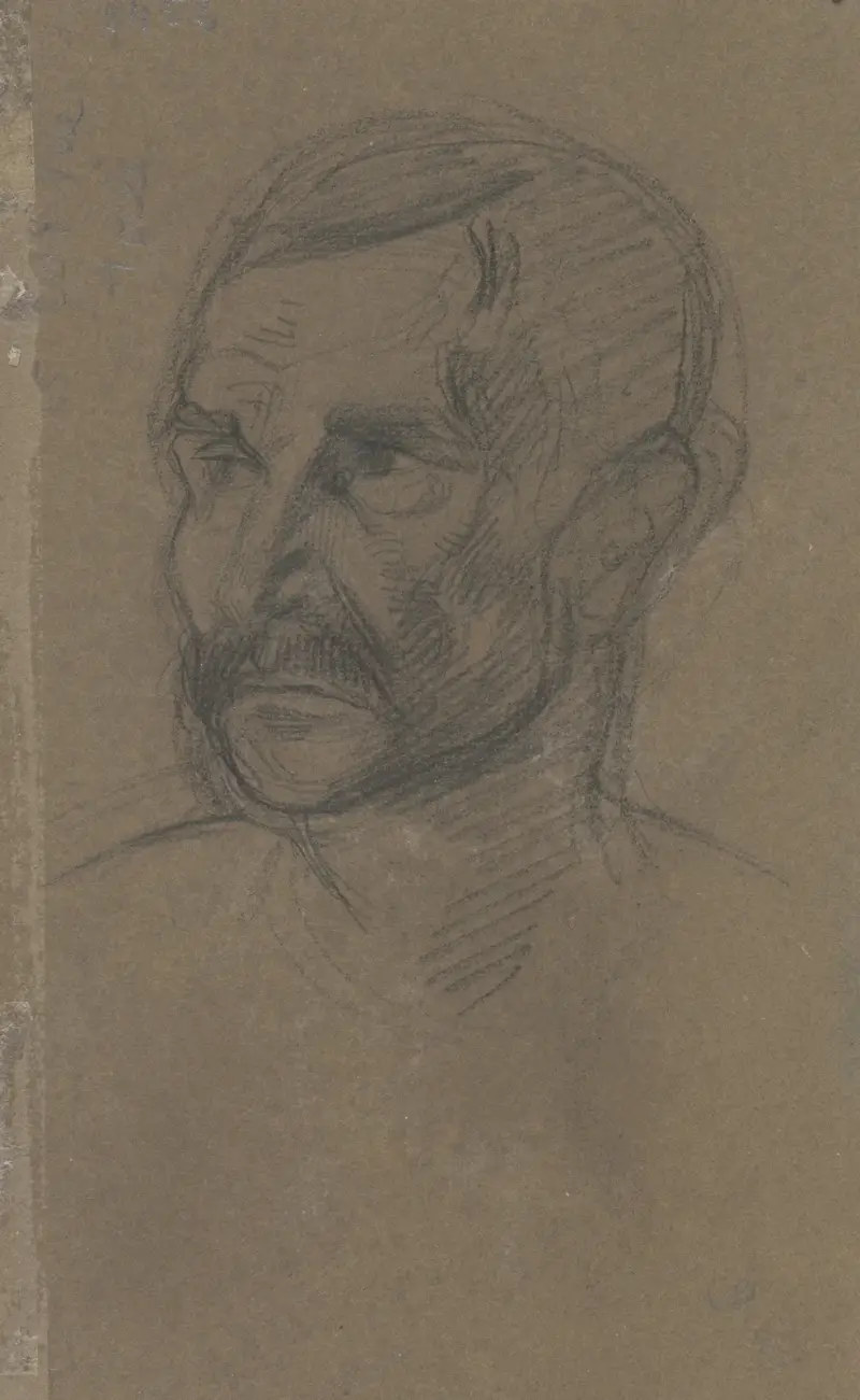 Hlava muže, Eugène Delacroix