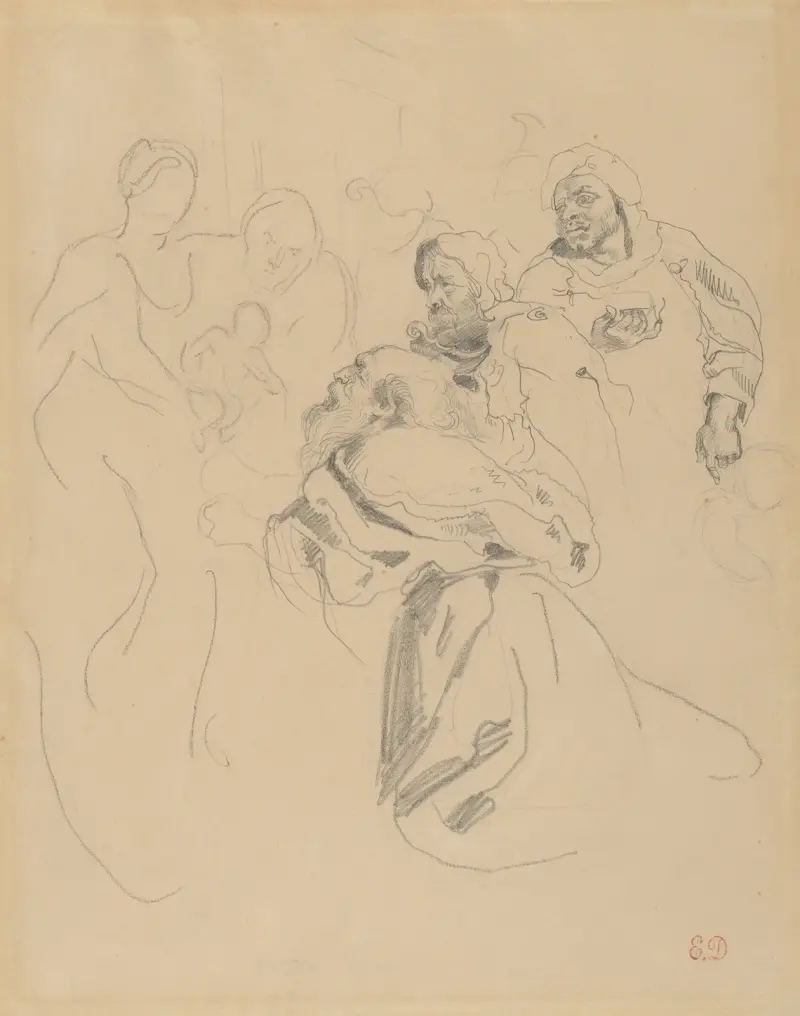 Adoration of the Magi, after Rubens av Eugène Delacroix