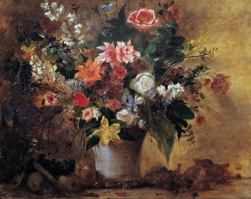 Martwa natura z kwiatami, Eugène Delacroix