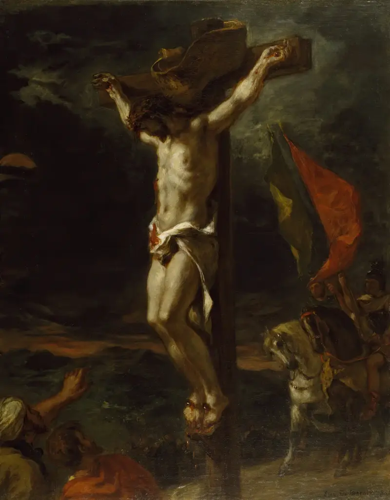 Christ on the cross av Eugène Delacroix