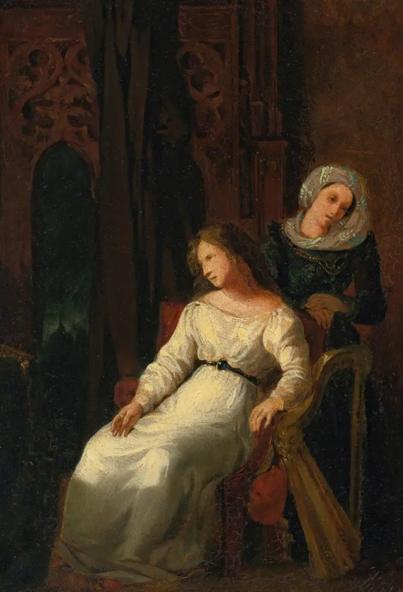 Desdemona och Emilia av Eugène Delacroix