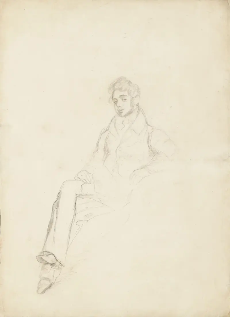 Etude pour le portrait du comte Demidoff av Eugène Delacroix