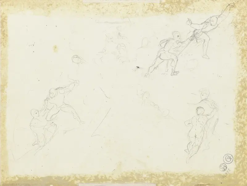 Faust und Mephisto auf dem Blocksberg av Eugène Delacroix