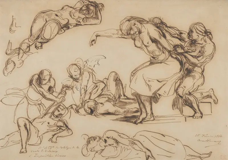 Figure Studies for the Salon du Roi, Palais Bourbon av Eugène Delacroix