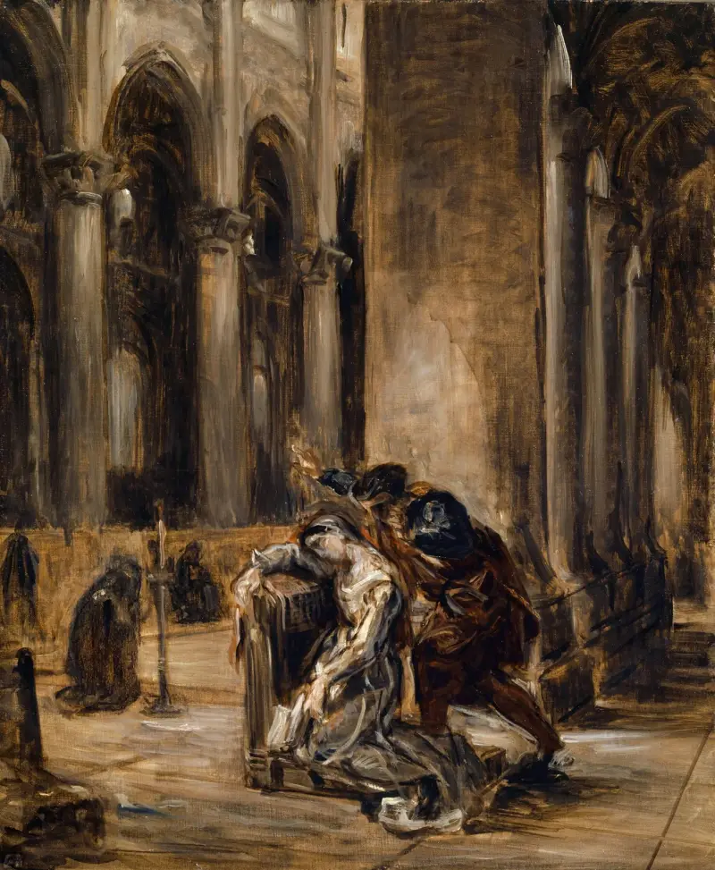 Gretchen i kyrkan av Eugène Delacroix