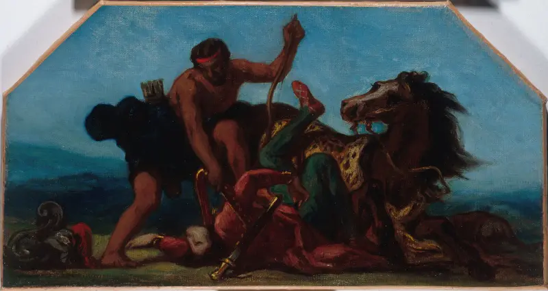 Hercule vainqueur d’Hippolyte, reine des Amazones av Eugène Delacroix