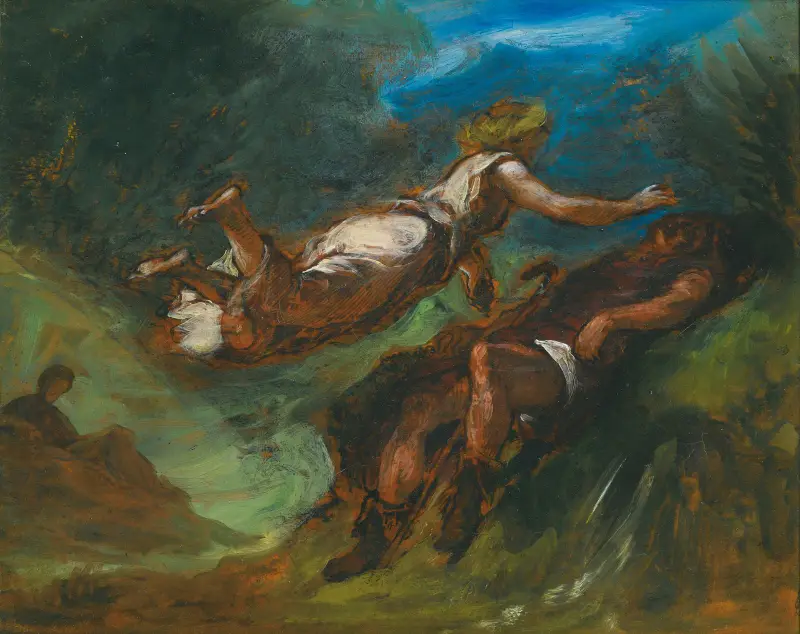 Hésiodos a múza, Eugène Delacroix