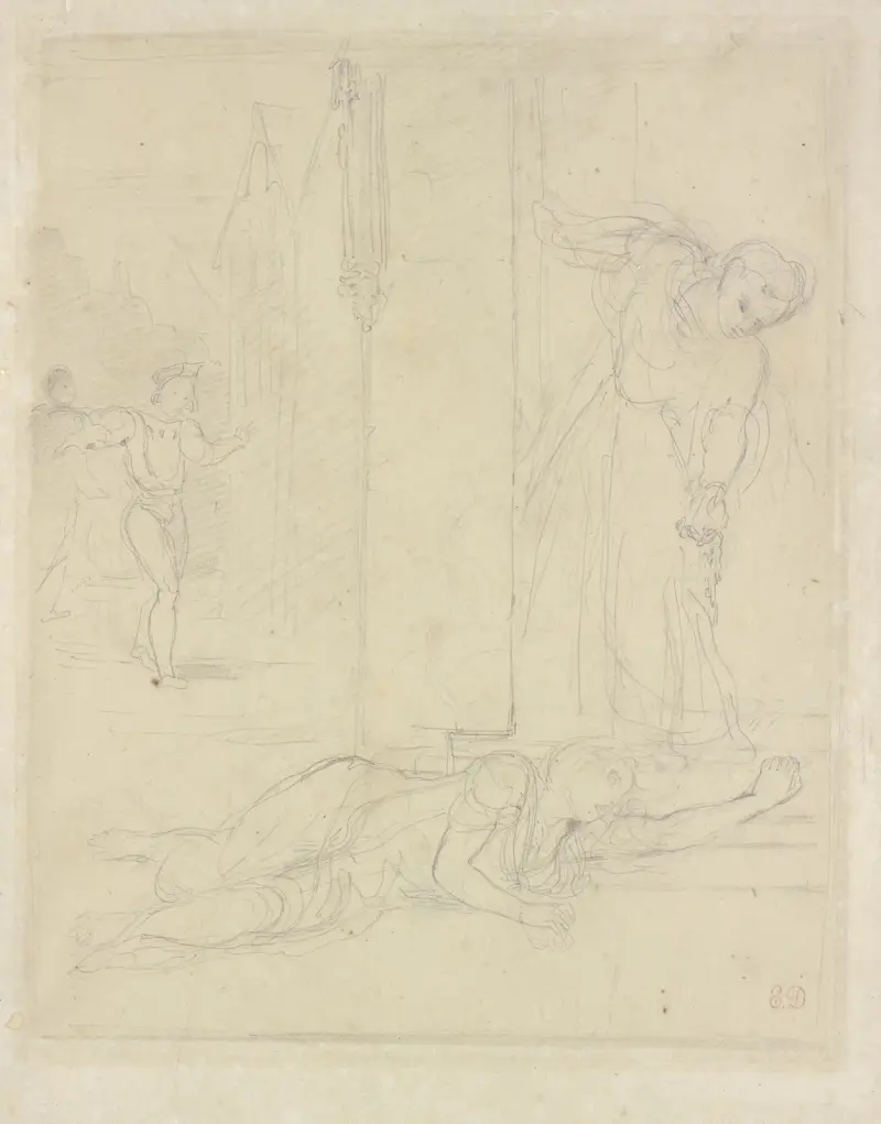 Scéna z Hamleta, Eugène Delacroix