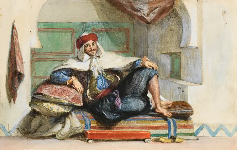 Sidi Abdallah, Provincial Ruler Of The Regency Of Algiers, Rue Amour. June 27th 1832 av Eugène Delacroix