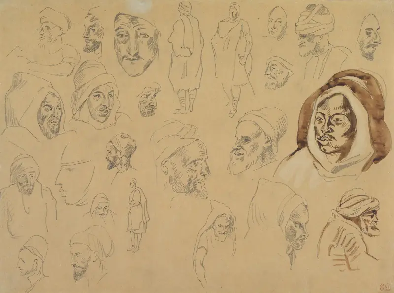 Studies of Arab Heads and Figures av Eugène Delacroix